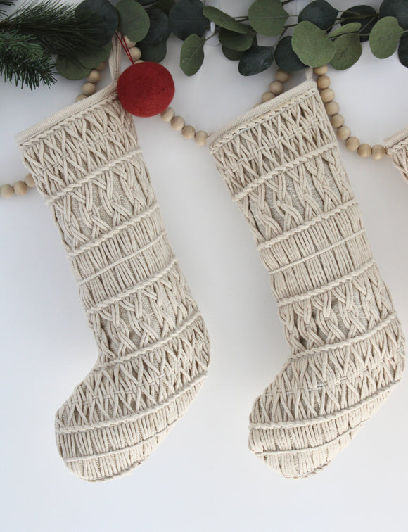 macrame christmas stockings neutral holiday decor boho christmas stockings boho christmas decor textured stockings