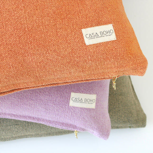 muted decor pillows for home decor modern throw pillows colored solid throw pillows green purple orange linen pillows for bed 20x20 throw pillow covers 100% cotton pillow covers woven throw pillows aesthetic room decor aesthetic throw pillows