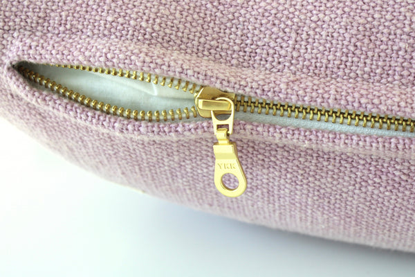 purple woven throw pillow cover with ykk zipper gold metal zipper mauve decor purple decor decorative throw pillow purple light purple throw pillow cover 20x20 pillow for bed