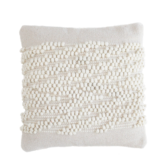 chunky wool pillow cover woven wool pillow wool loops pillow oatmeal cream beige decorative pillow cover boho pillows