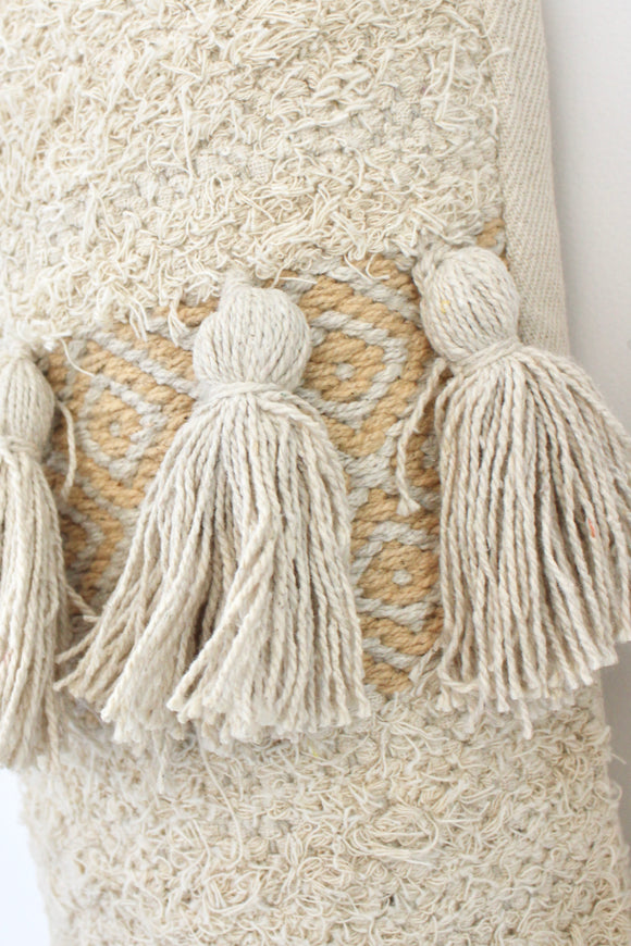neutral christmas stocking tassels texture woven honey beige cream boho christmas stocking boho holiday stockings bohemian style christmas decor holiday decor farmhouse christmas stockings