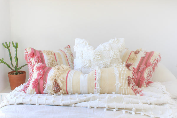 casa boho decor pillows fringe throw pillows boho fringe pillows pink throw pillow pink accent pillows pink and white pillows boho pink pillow boho long pillow cover long decorative pillows boho