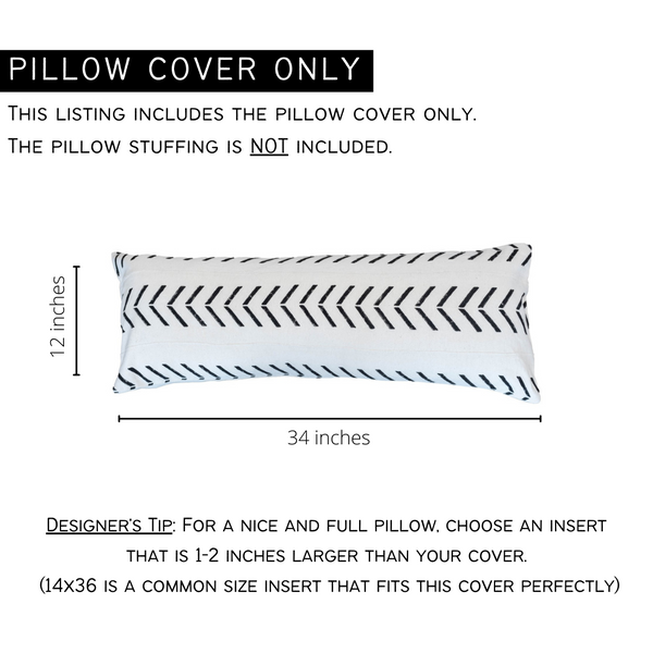 Casa Boho lumbar pillow black and white monochrome decor mudcloth mud cloth pillow geometric designs aztec indian tribal long lumbar pillow long pillow simplistic home minimalist home simple design neutral colors black pillow black decor black and white decor modern boho bohemian nordic decorations nordic home japandi style bedroom living room sofa couch woven nook bolster pillow african mud cloth