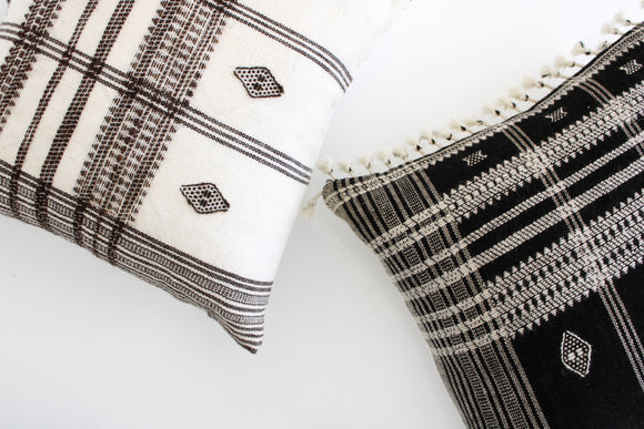 Indian bhujodi wool pillows for home decor wabi sabi home decor japandi decor pillows boho pillows plaid decorative pillows black and white pillows earthy pillows decorative throw pillows
