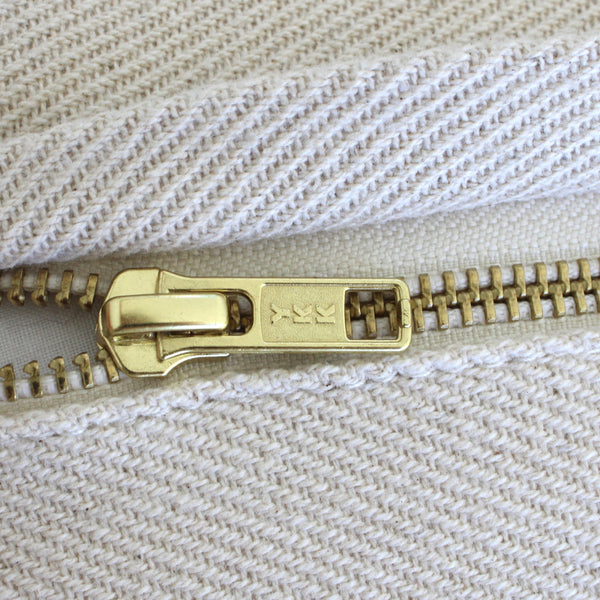 metal ykk zipper smooth zipper gold metal YKK zipper high end decorative pillow covers boho muted colors